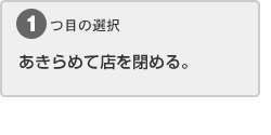 １．あきらめて店をしめる